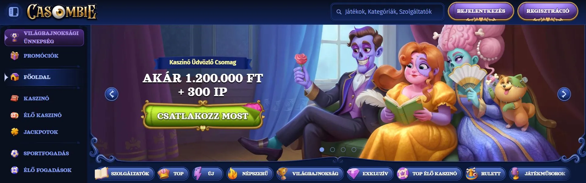 külföldi online kaszinók magyar játékosoknak Casombie